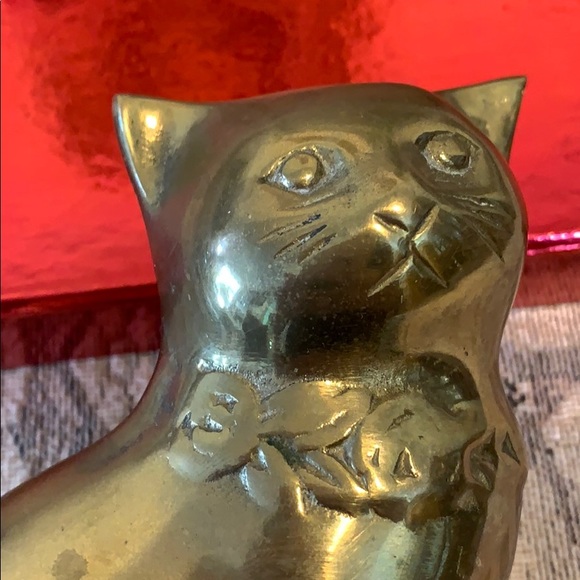 #415 Vintage Brass Cat Figure - Picture 4 of 7